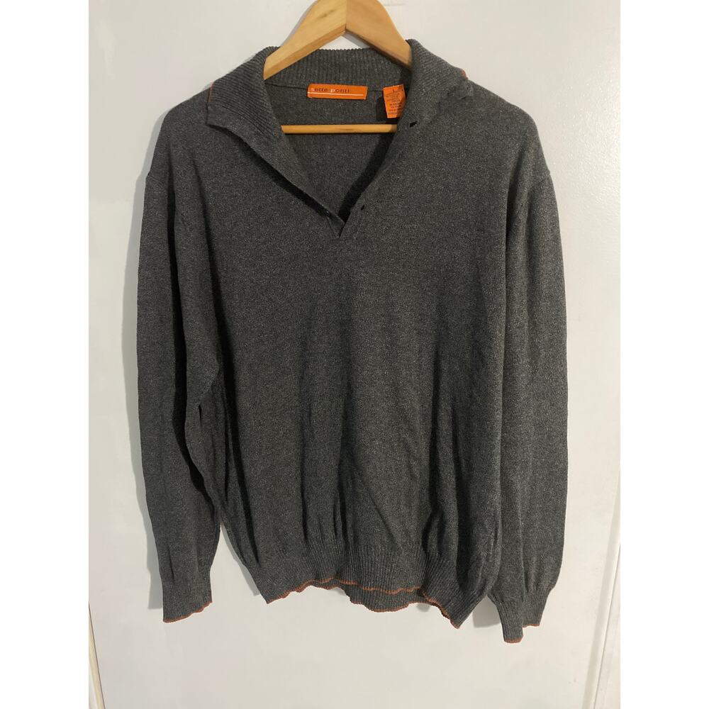 Setti Ponti sweater men’s size L gray knit made in Italy classic